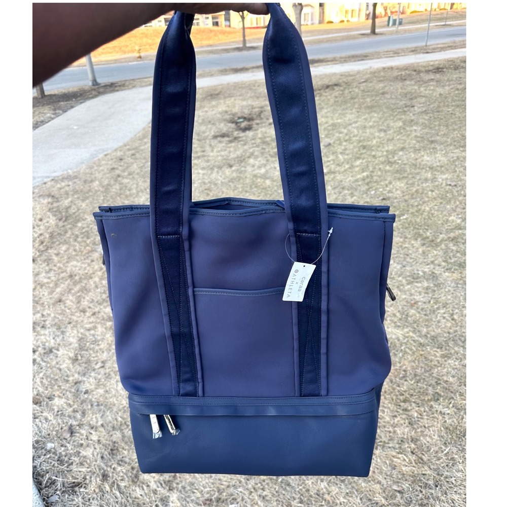 Caraa x Athleta Everyday Vinyasa Tote Navy Blue Gym Bag NWT - Picture 13 of 16